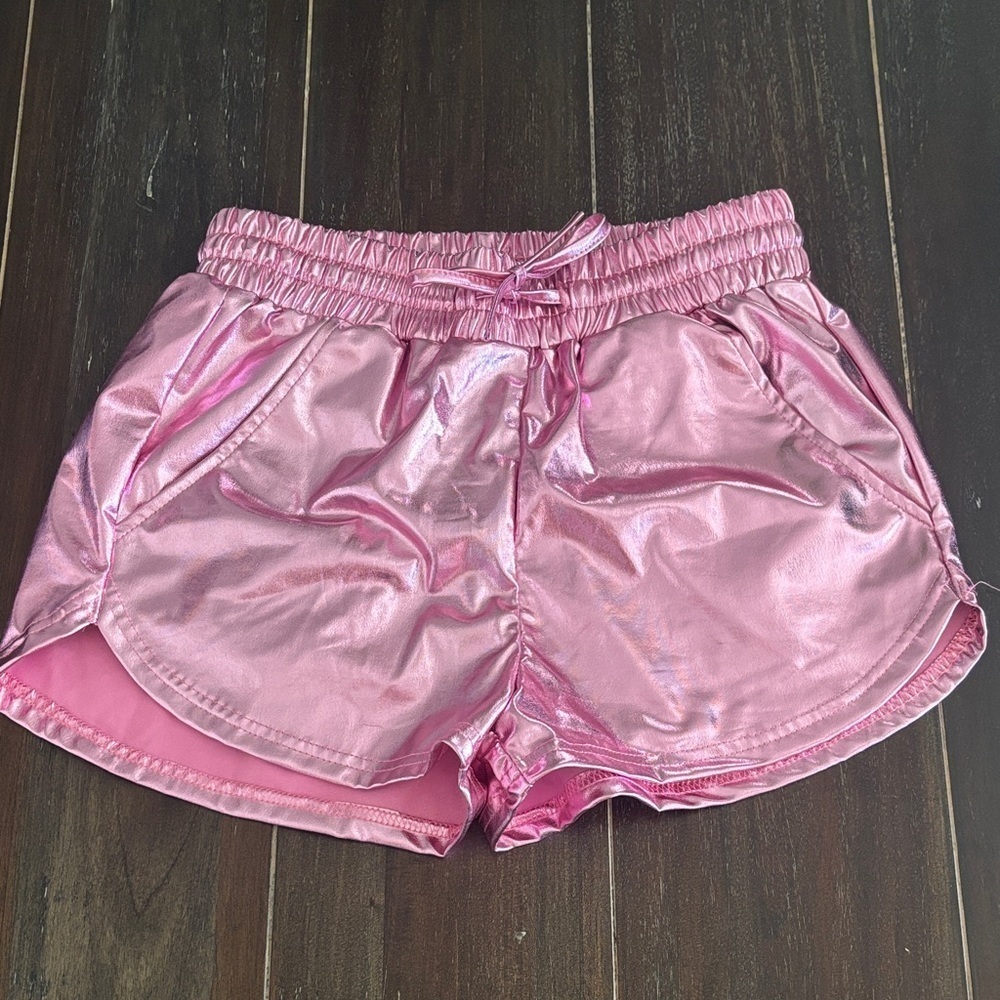 Pink Metallic Running Shorts Small NWT